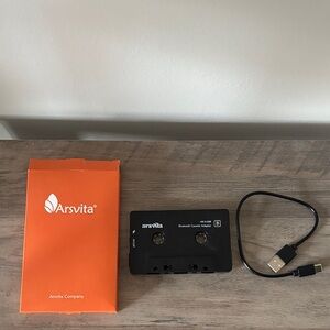 Black Bluetooth Cassette Adapter - Portable Car & Home Audio